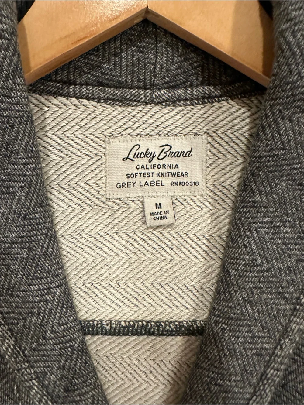 Lucky Brand Gray Men's Cardigan Sweater Size Medium